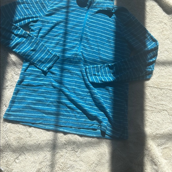 Columbia Electric Blue Striped Fleece – Size L | Mountain Ready | Quarter-Zip | - Picture 3 of 8